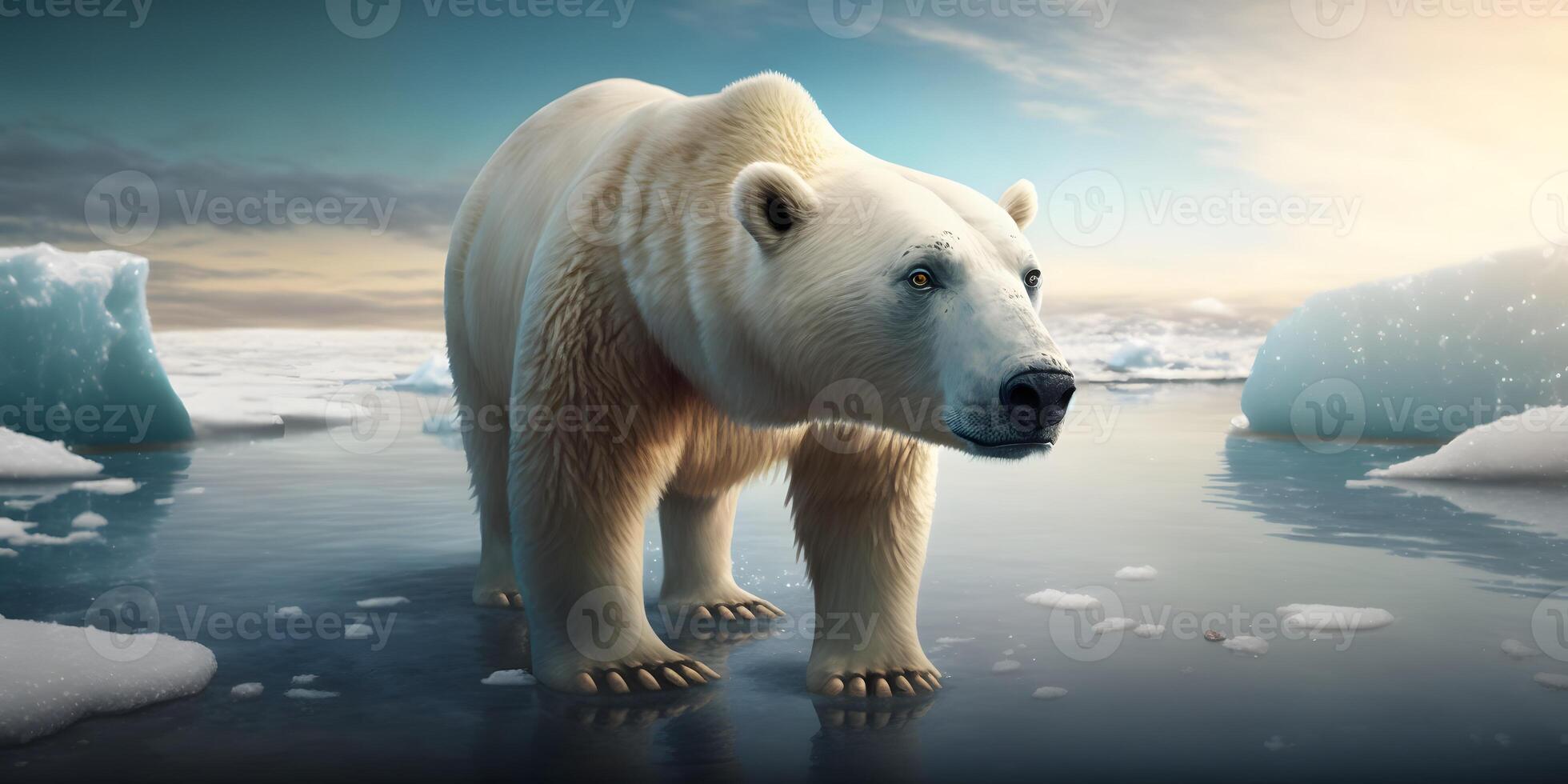 dichtbij omhoog van polair beertje gezicht, de koning van arctisch roofdieren. ai gegenereerd foto