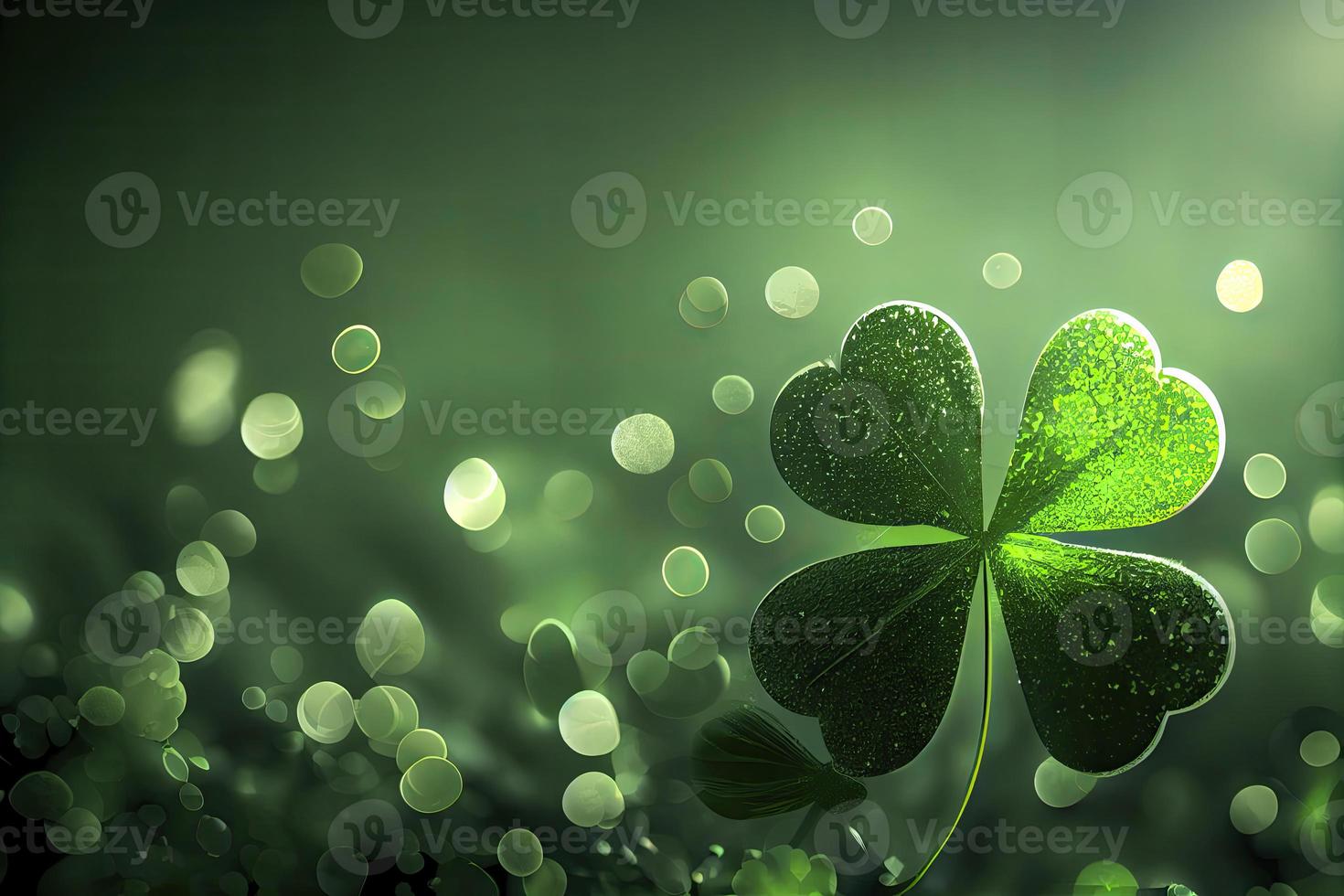 st. Patrick dag abstract groen achtergrond versierd met klaver bladeren foto