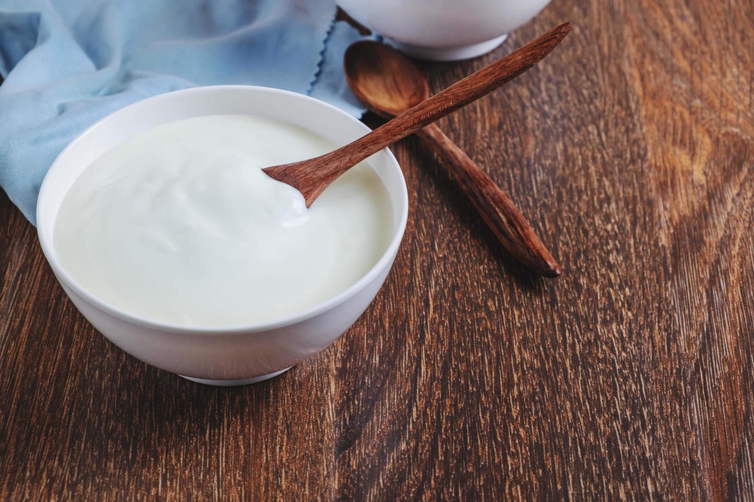 yoghurt in een kom foto