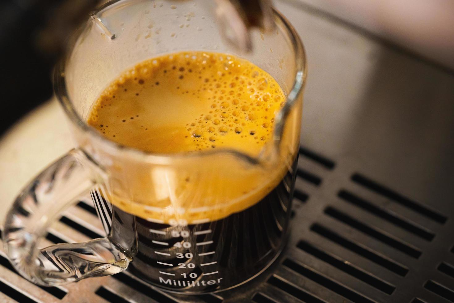 close-up en macro crema koffie geschoten foto