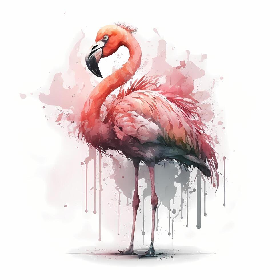 flamingo illustratie ai gegenereerd foto