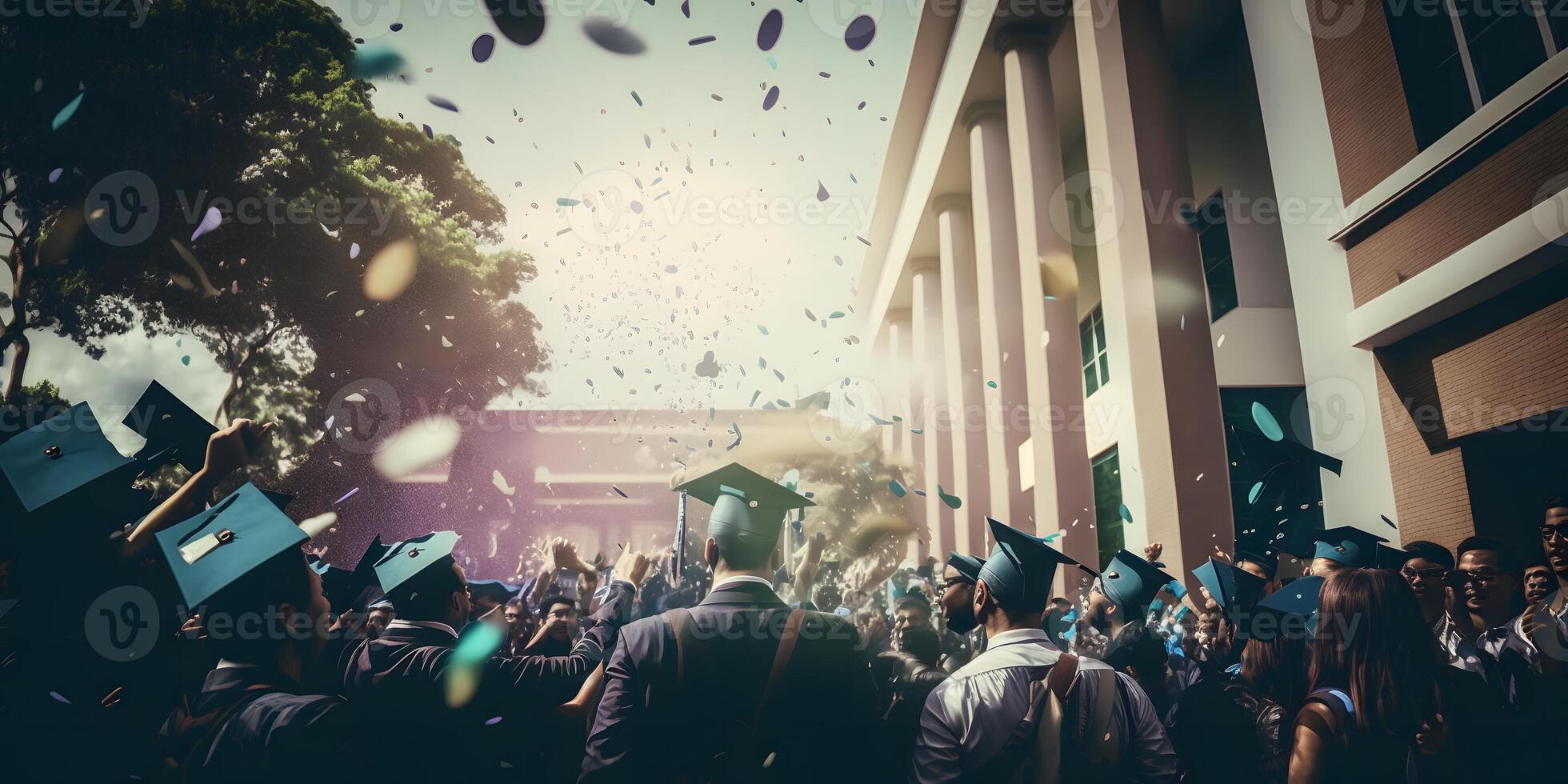 diploma uitreiking viering ceremonie, ai gegenereerd foto