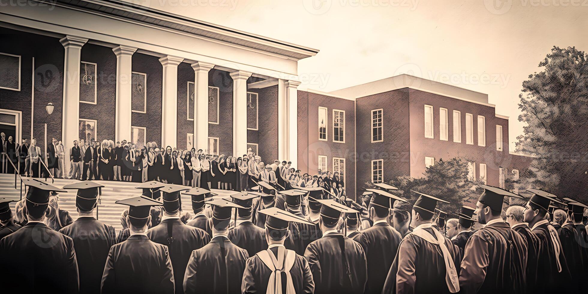 diploma uitreiking viering ceremonie, ai gegenereerd foto