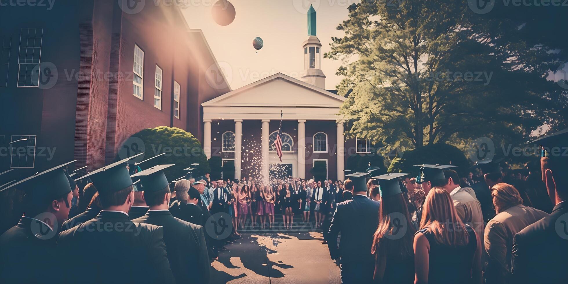 diploma uitreiking viering ceremonie, ai gegenereerd foto