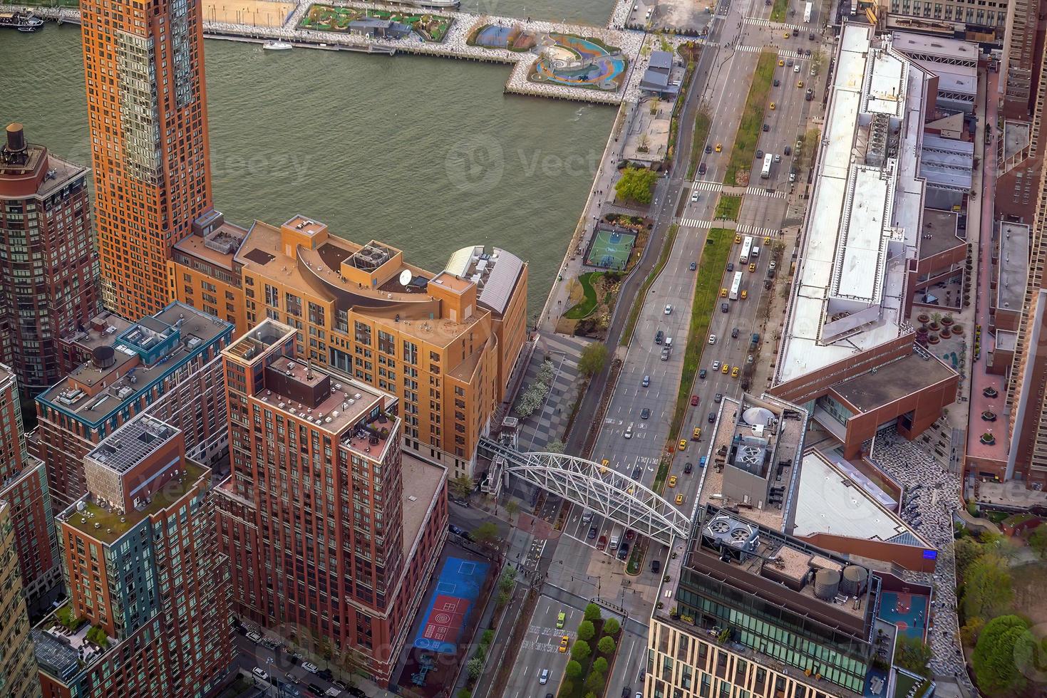 Manhattan stad horizon stadsgezicht van nieuw york van top visie foto