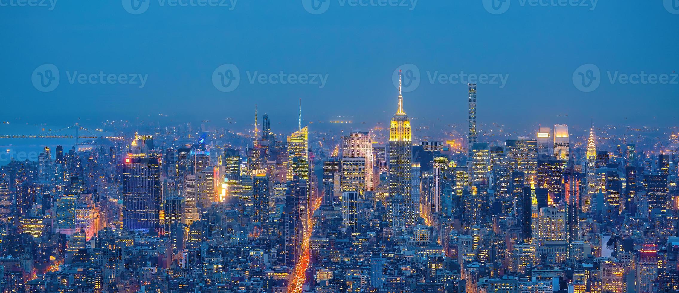 Manhattan stad horizon stadsgezicht van nieuw york van top visie foto