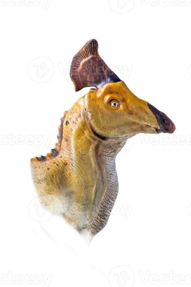 de hoofd van olorotitan , dinosaurus Aan geïsoleerd achtergrond . foto