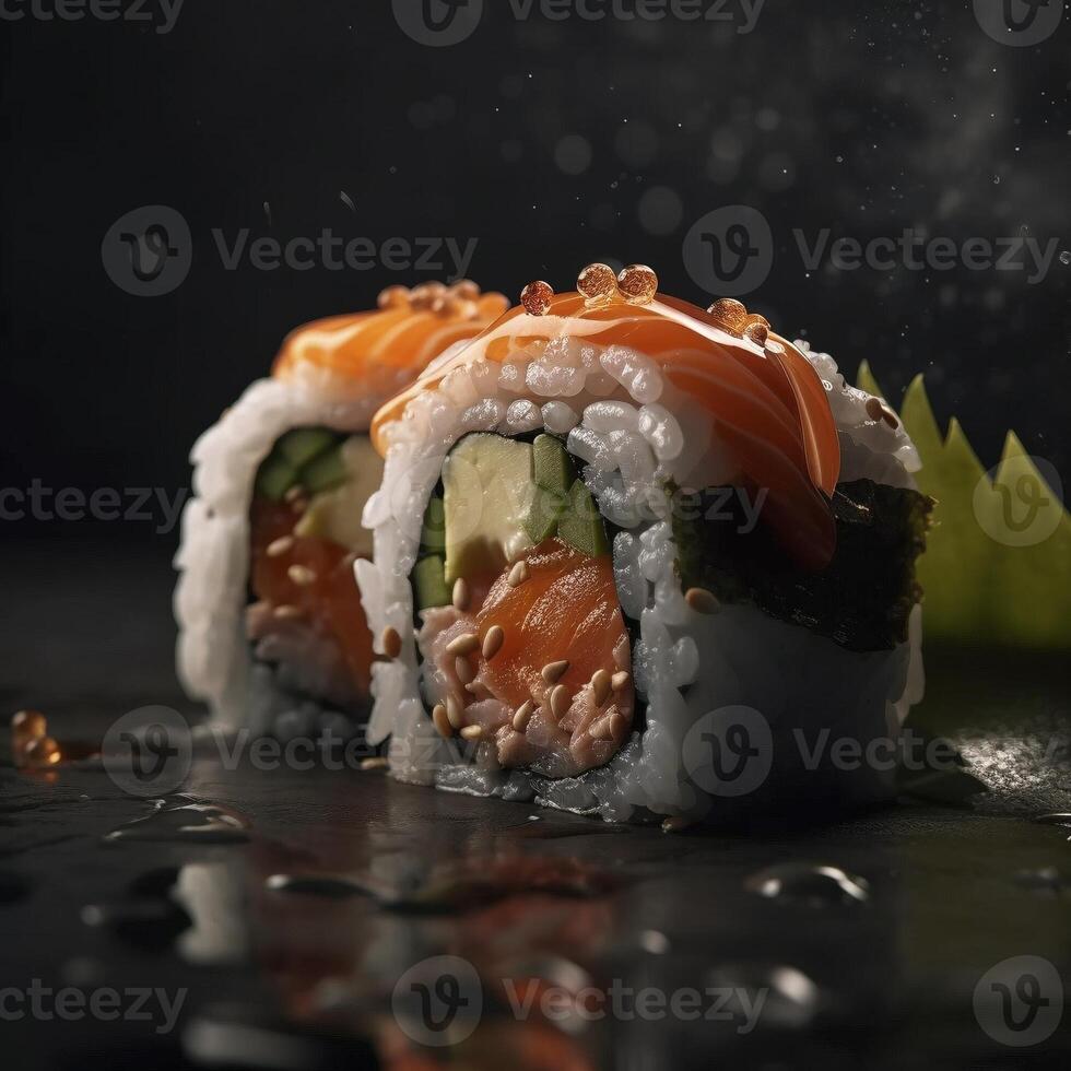 sushi rollen, gemaakt met generatief ai foto