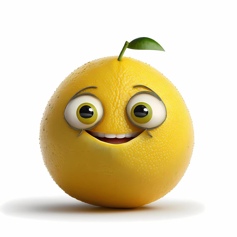 fruit gelukkig karakter schattig ai gegenereerd foto
