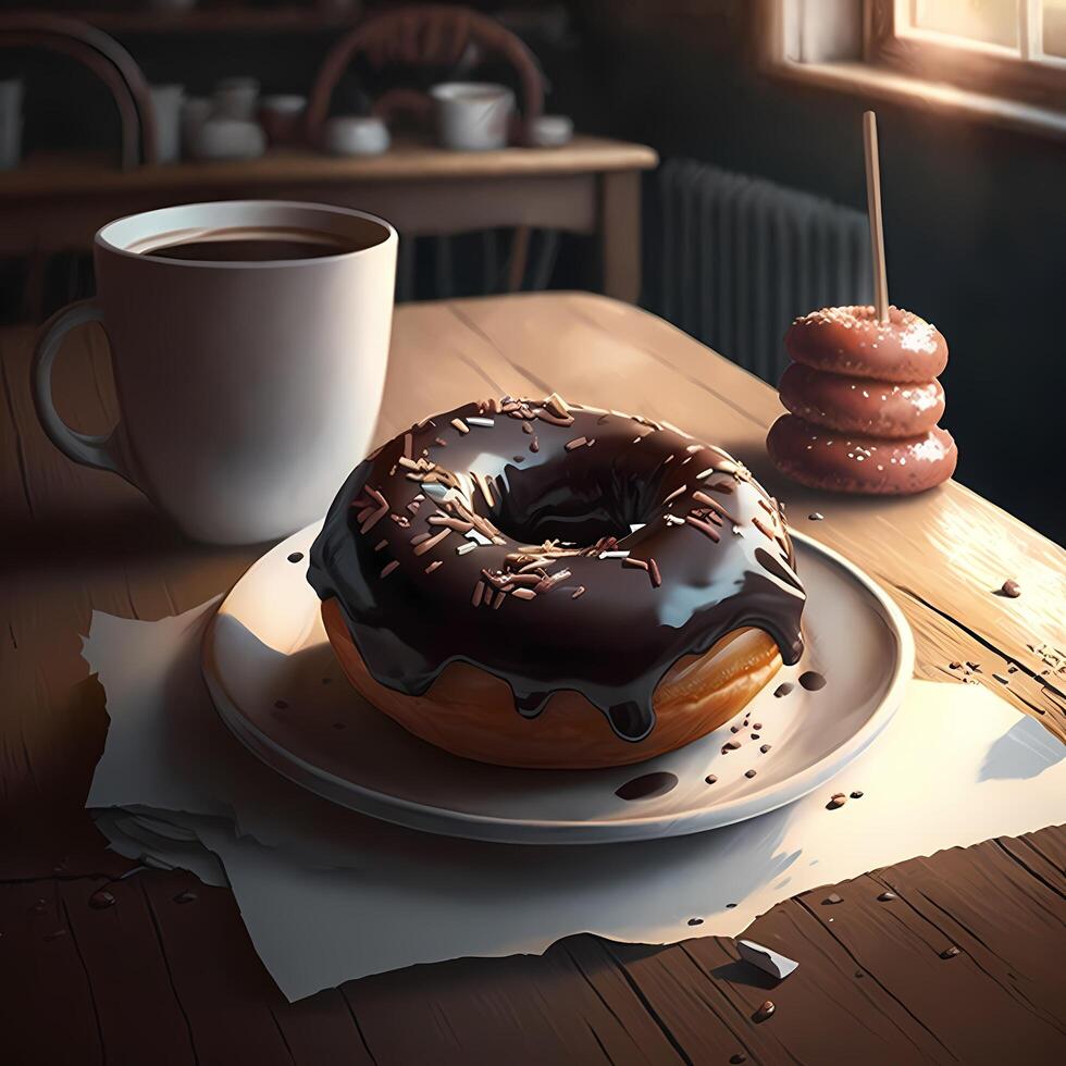 donut illustratie ai gegenereerd foto