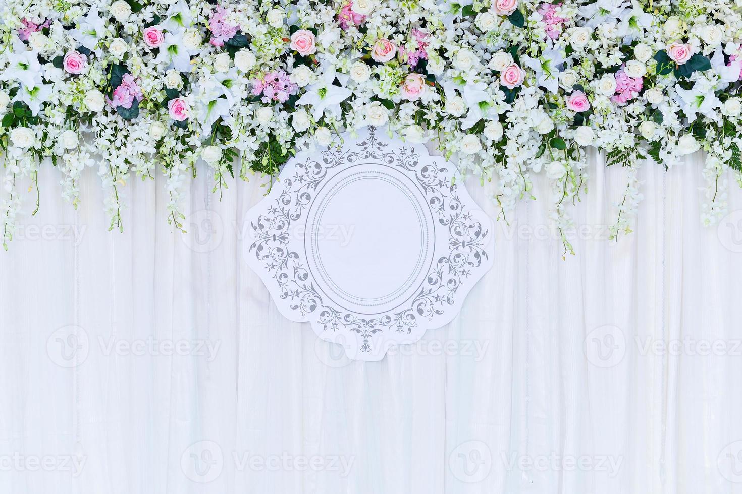 backdrop met bloem voor evenement foto