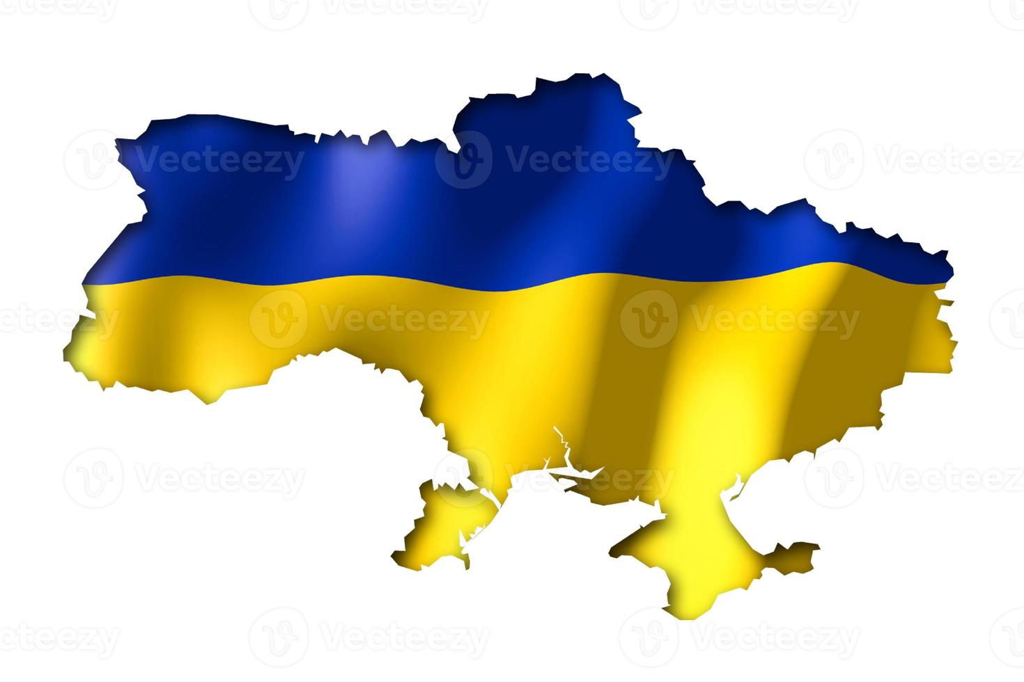 Oekraïne - land vlag en grens Aan wit achtergrond foto