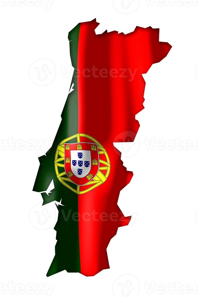 Portugal - land vlag en grens Aan wit achtergrond foto