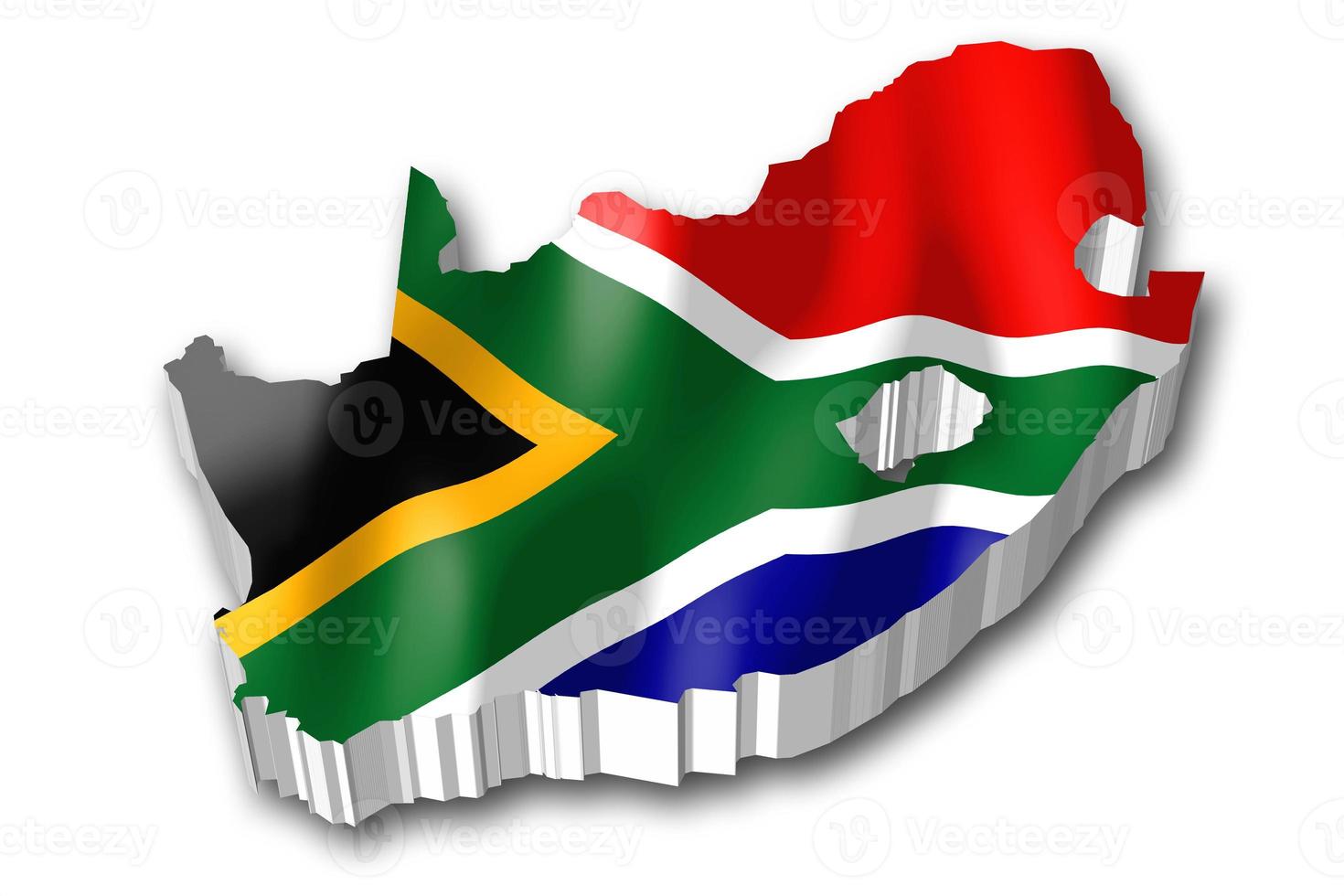zuiden Afrika - land vlag en grens Aan wit achtergrond foto