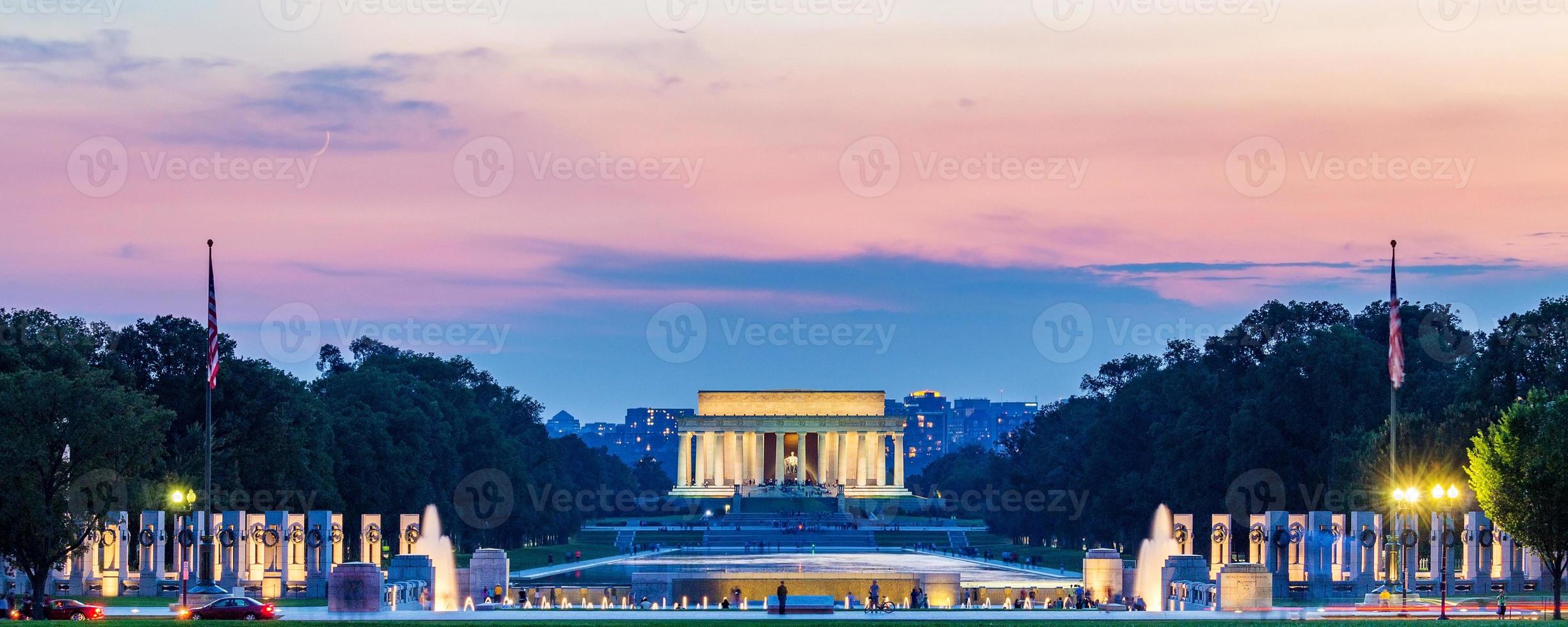 Lincoln Memorial 's Nachts, Washington DC, Verenigde Staten foto