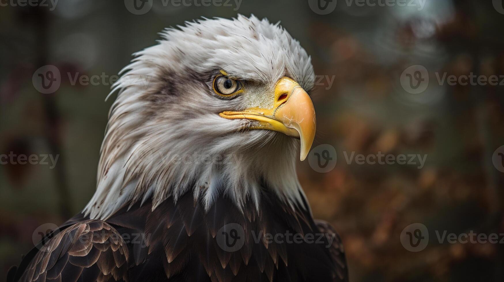 detailopname Amerikaans kaal adelaar in de wild - gegenereerd ai. foto