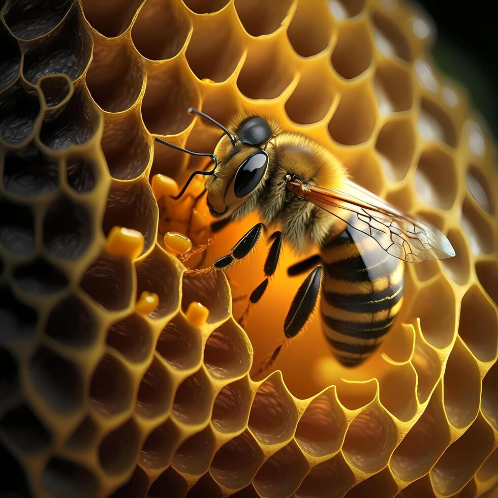 honing bij illustratie ai gegenereerd foto