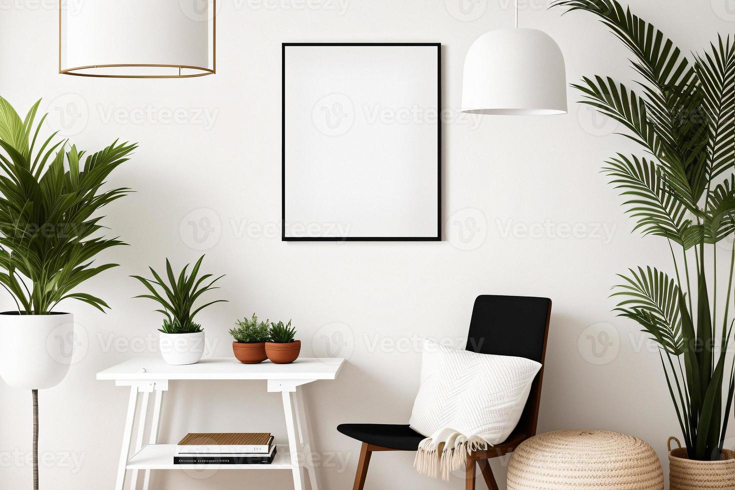 huis interieur kader 8x10 mockup in Scandinavisch stijl foto