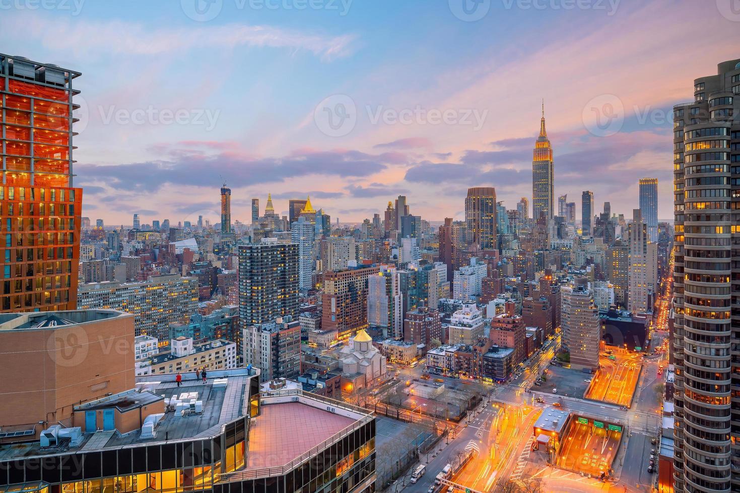 Manhattan stad horizon stadsgezicht van nieuw york van top visie foto