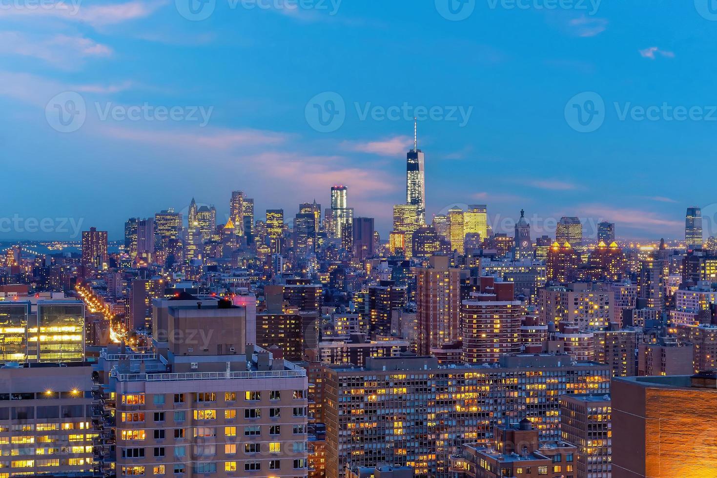 Manhattan stad horizon stadsgezicht van nieuw york van top visie foto