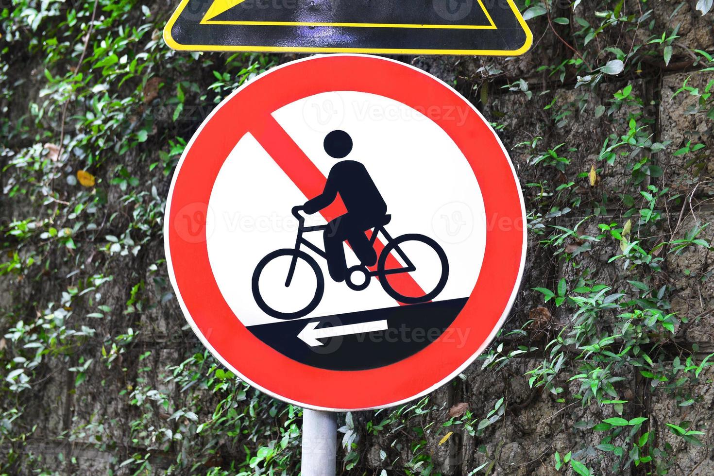 Nee fiets of Nee fietsen of Nee wielersport teken foto