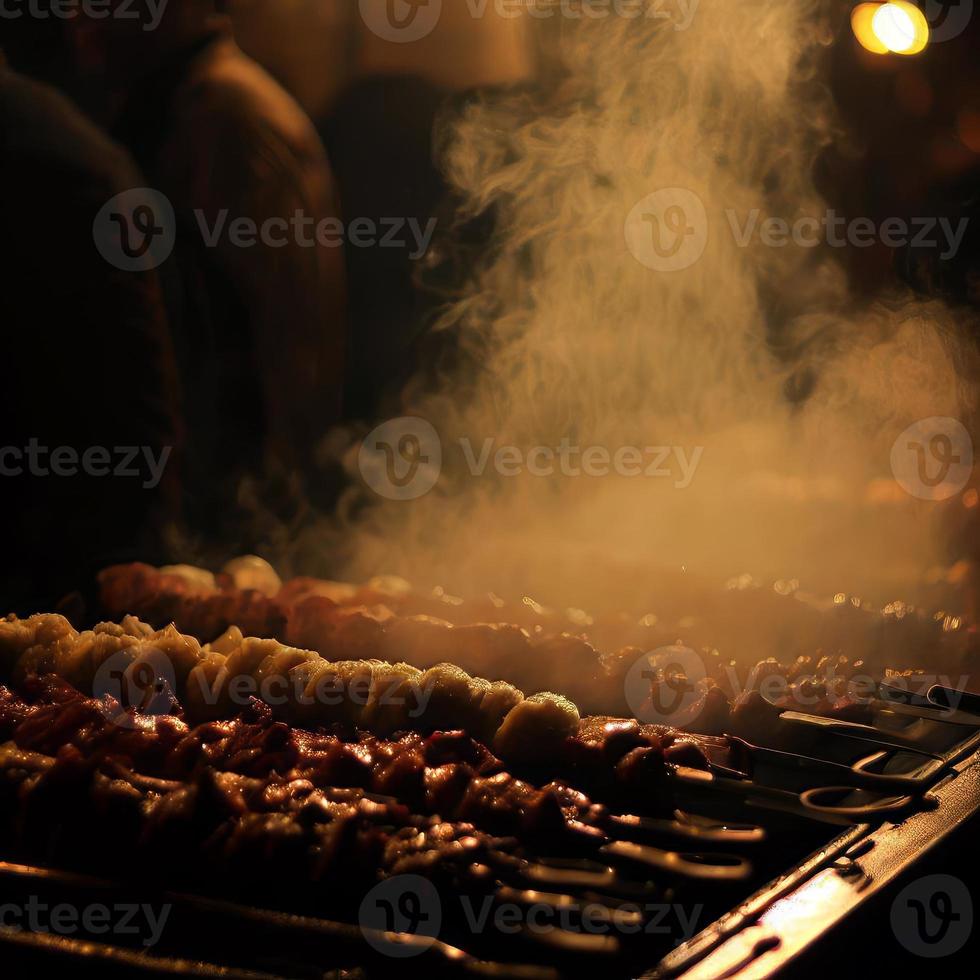 straat voedsel is een kleurrijk en dynamisch culinaire tafereel gevonden in steden allemaal over- de wereld. het vertegenwoordigt een heerlijk en handig manier naar ervaring lokaal keuken foto