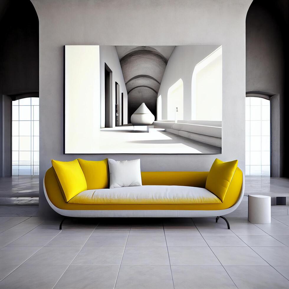 modern minimalistische kamer interieur ontwerp. generatief ai foto