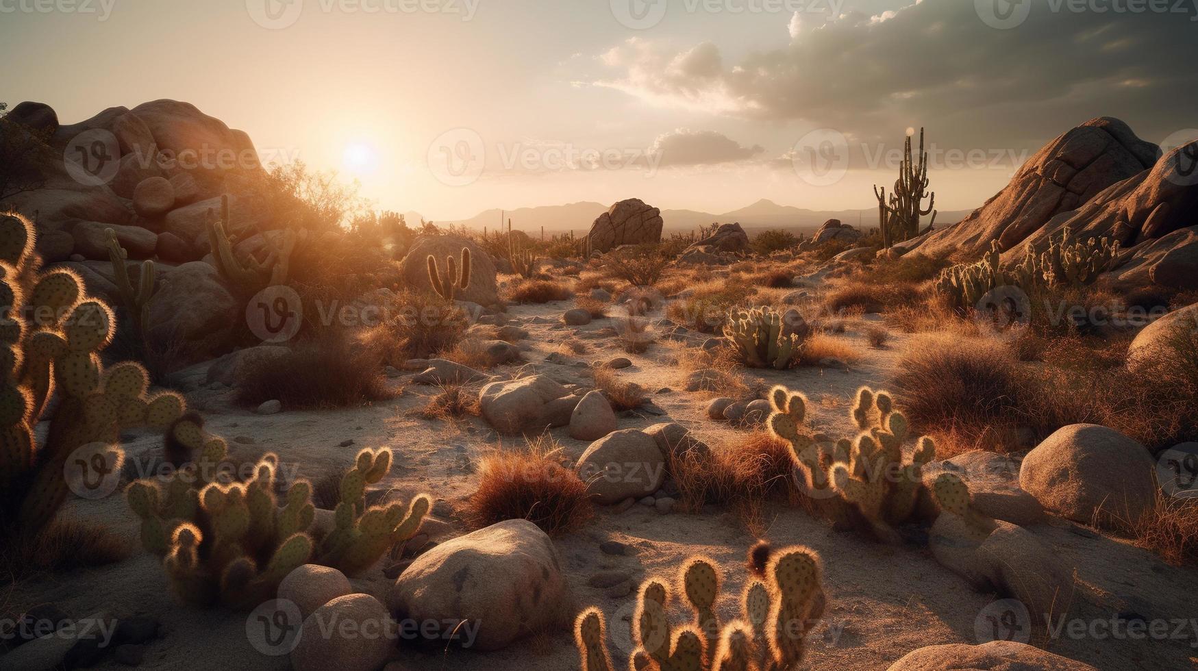 zonsondergang in Joshua boom nationaal park, Californië, Verenigde staten foto