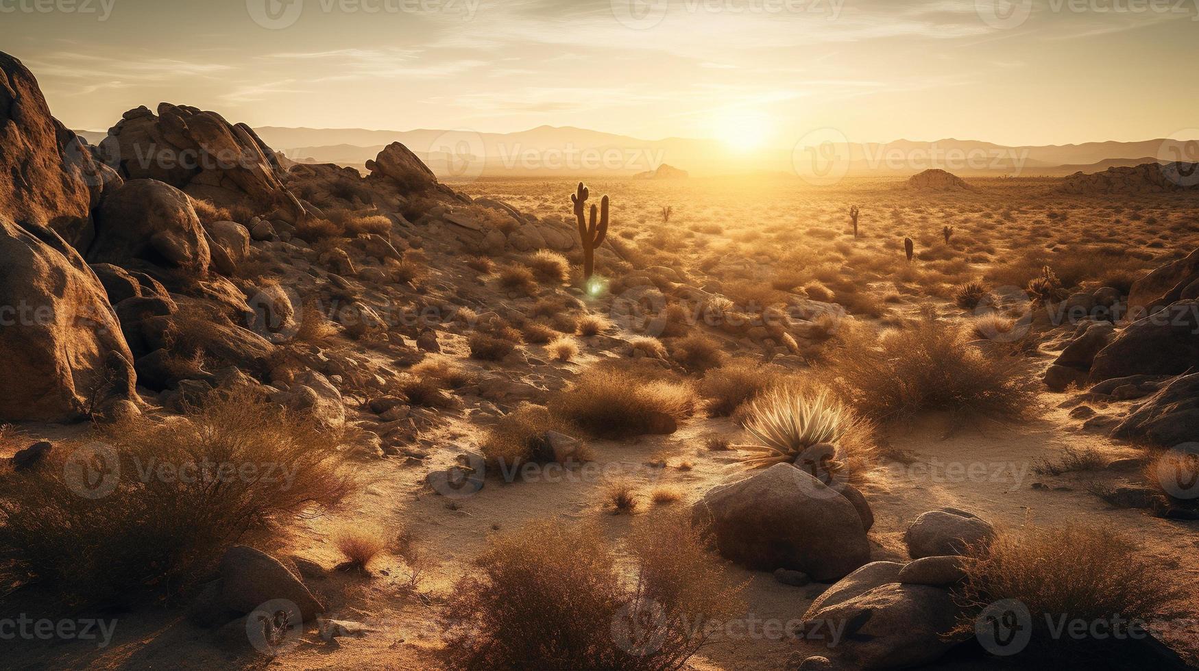 zonsondergang in Joshua boom nationaal park, Californië, Verenigde staten foto