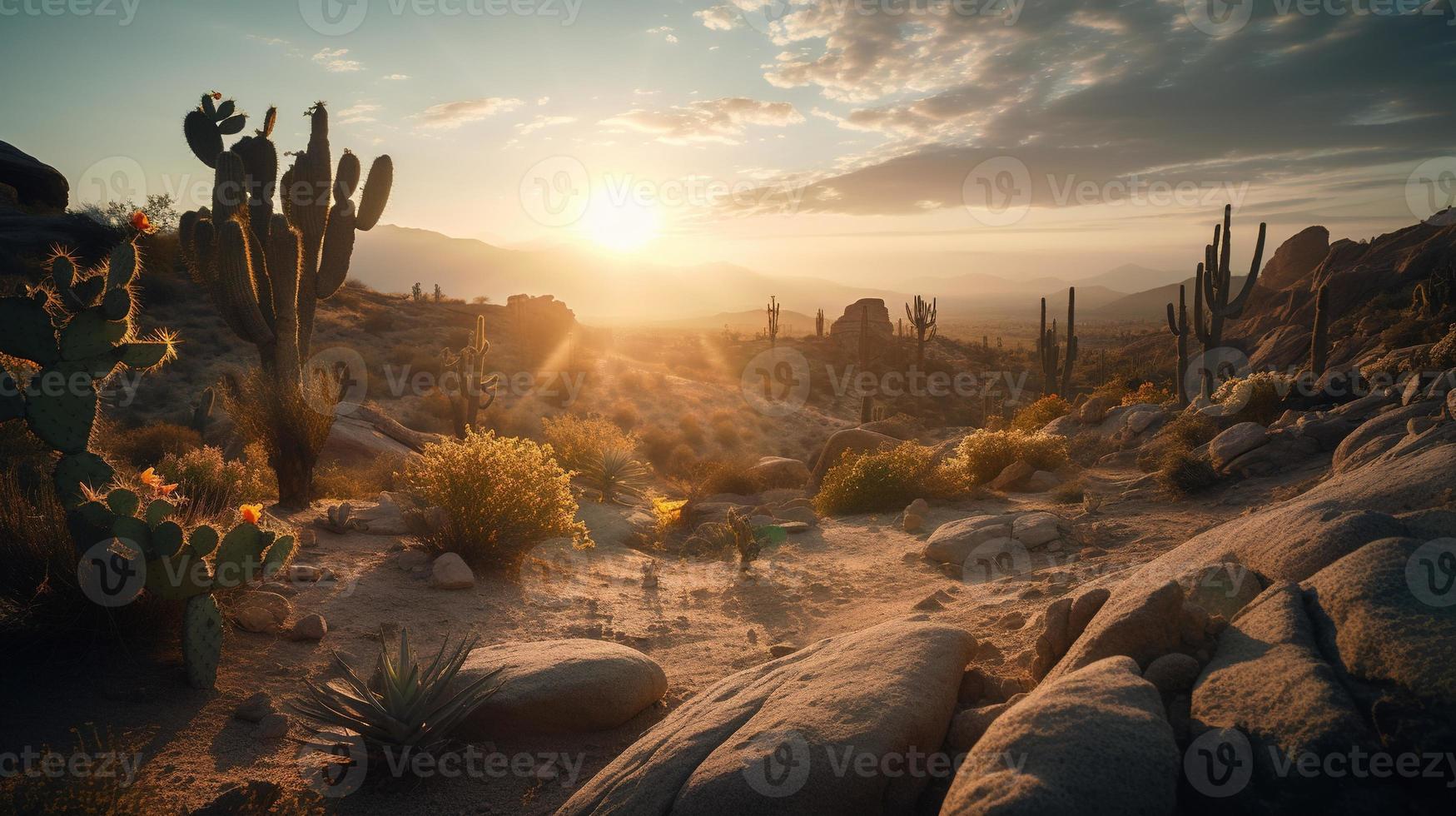 zonsondergang in Joshua boom nationaal park, Californië, Verenigde staten foto