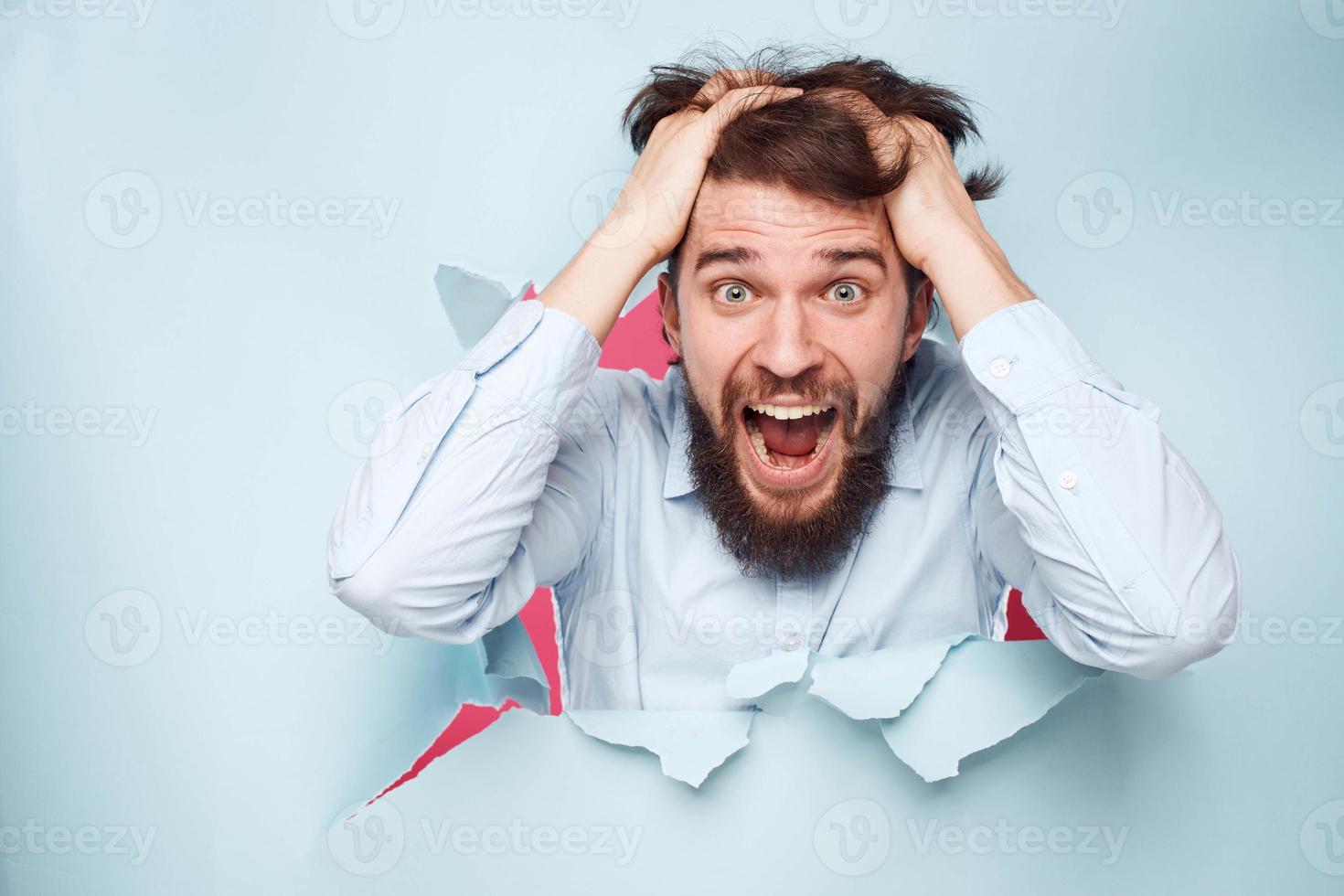 emotioneel mannetje manager overhemd levensstijl pret kantoor carrière foto