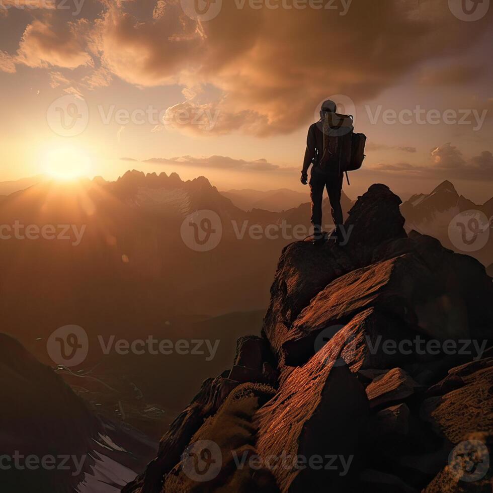 een jong tiener leeftijd wandelaar is staand Aan de rand van een klif genieten van een dramatisch overzien van de beroemd Colorado rivier. generatief ai foto