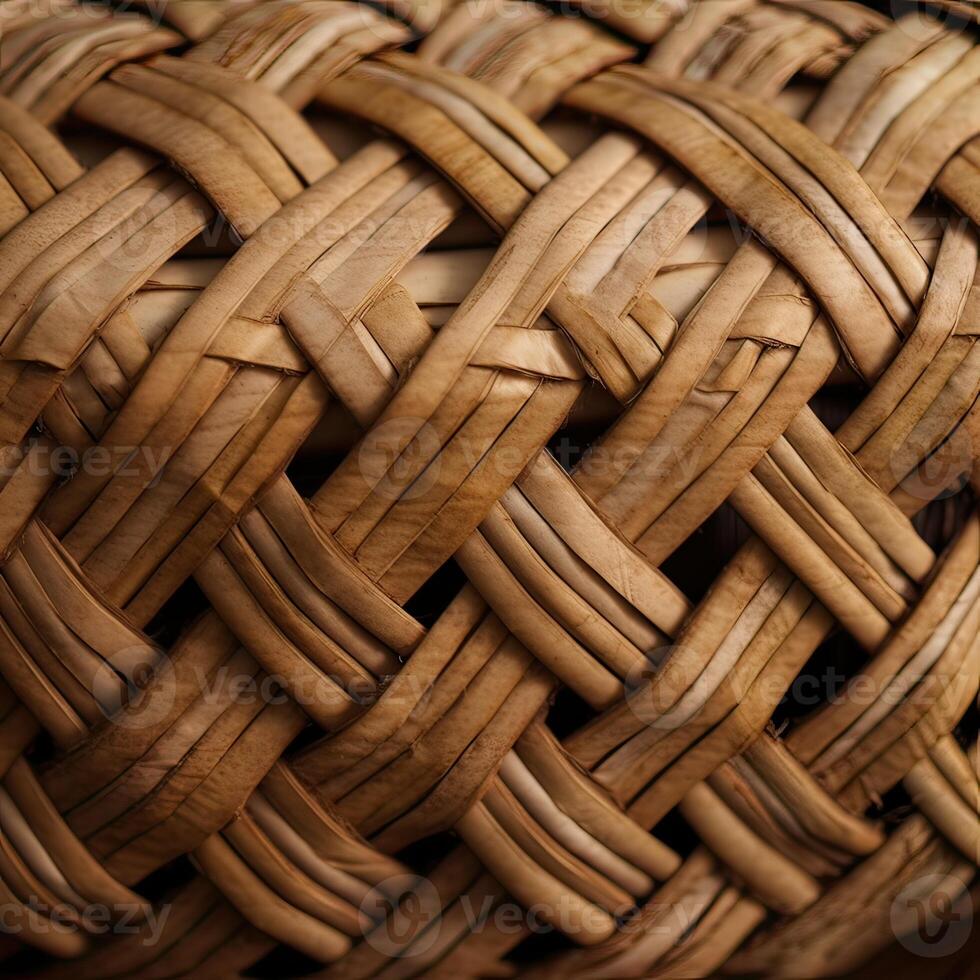 handgemaakt bamboe weven structuur abstract voor de achtergrond. generatief ai. foto