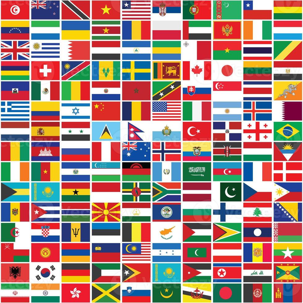 naadloos achtergrond met sommige van wereld vlaggen foto