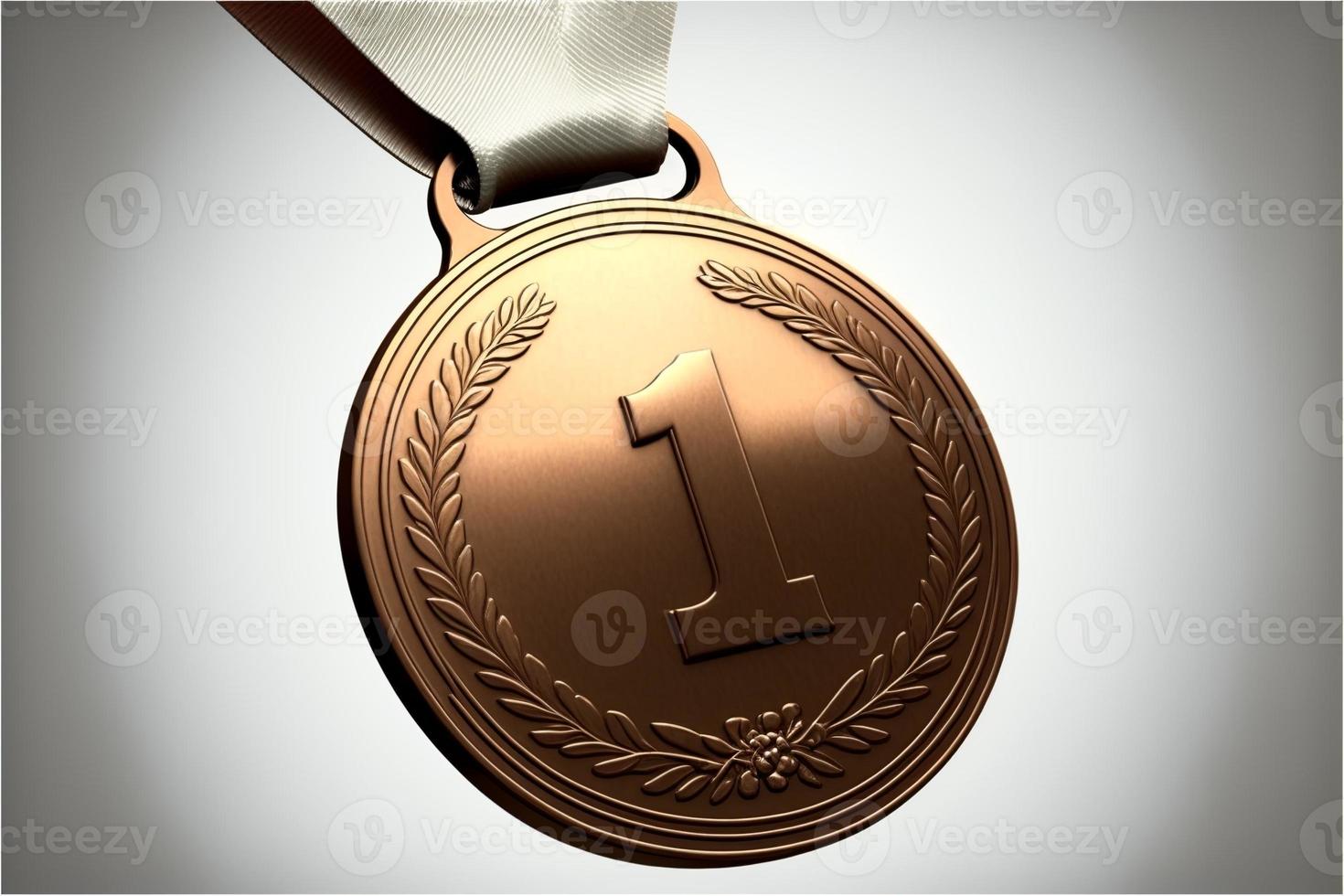 gouden medaille illustratie met wit achtergrond. ai foto