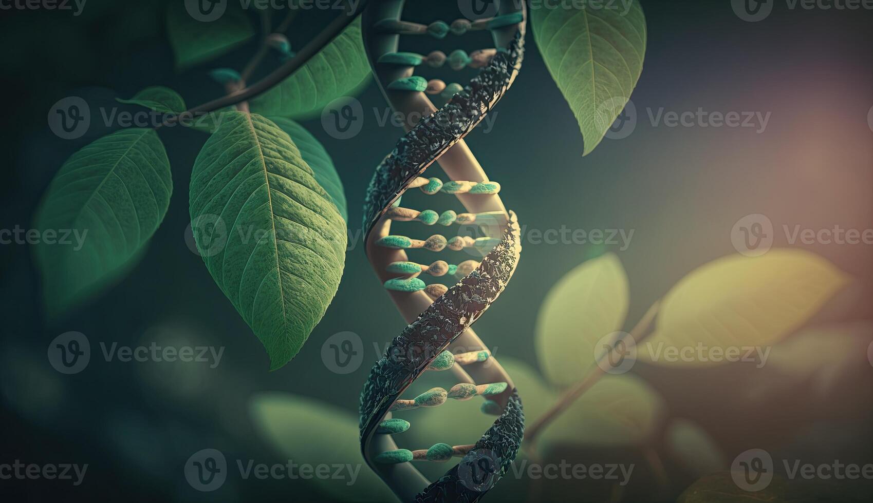 menselijk dna gen groen natuur concept foto