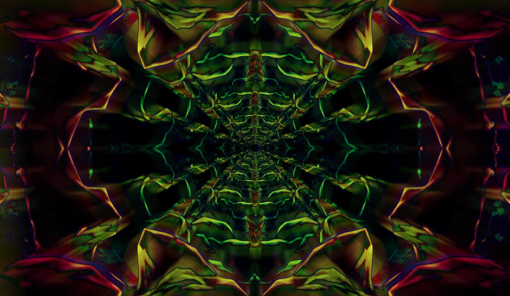 een werk van digitaal illustratie kunst met rokerig lijnen en fractal patronen renderen een chaotisch donker achtergrond foto