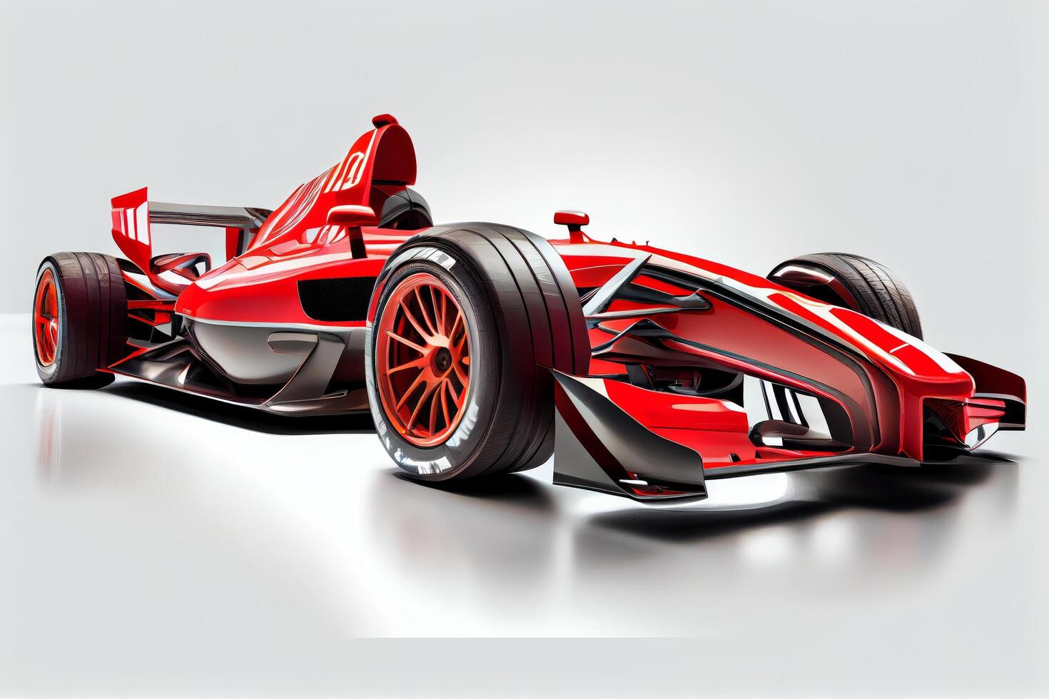 rood modern f1 sport rood auto geïsoleerd Aan wit achtergrond generatief ai foto