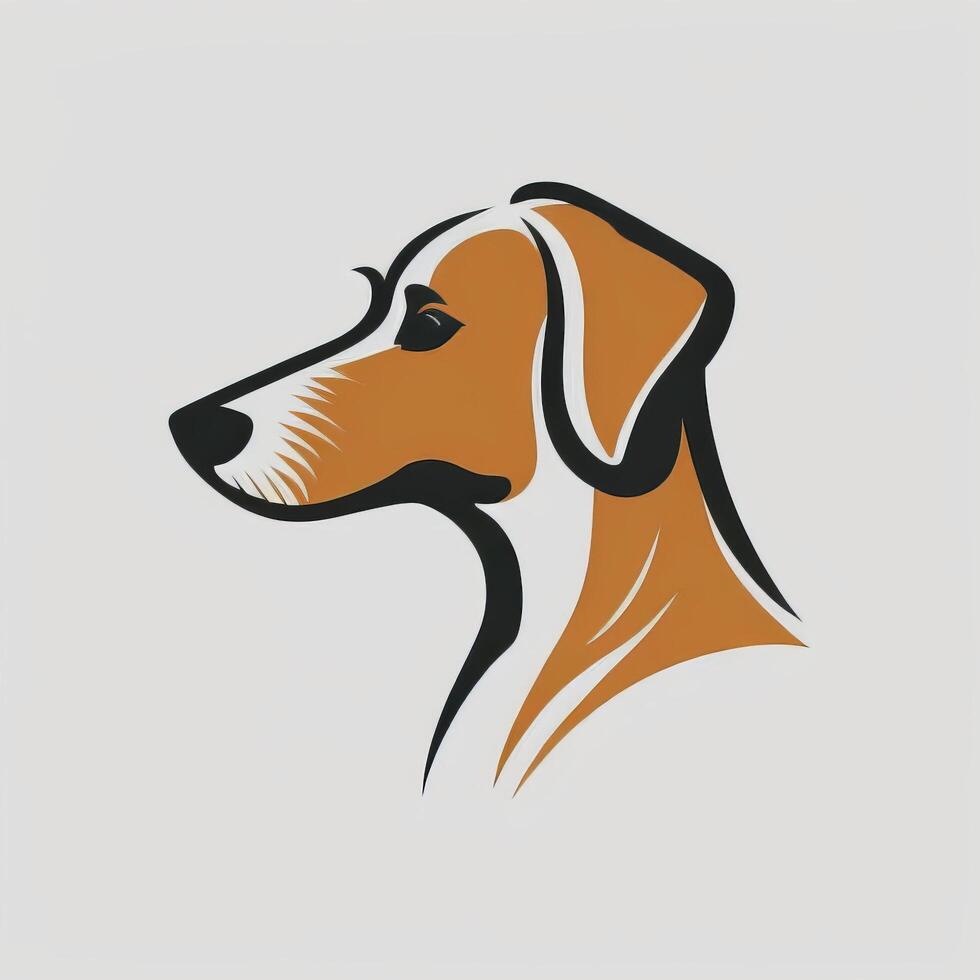 gemakkelijk bruin hond logo Aan wit achtergrond generatief ai foto