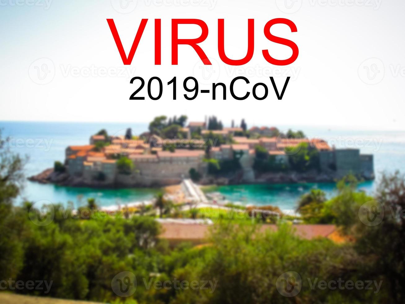 Montenegro en coronavirus 2019-ncov alarm teken. concept van hoog waarschijnlijkheid van roman coronavirus het uitbreken door op reis toeristen foto