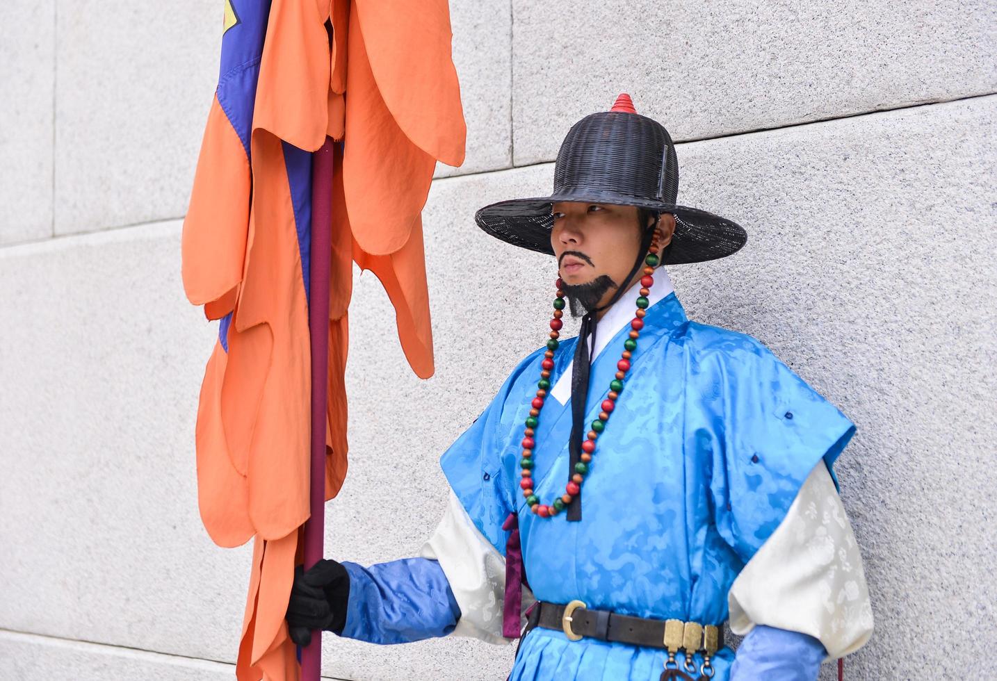 seoel, zuiden Korea - nov 13, 2017-de Koninklijk bewaker-training ceremonie Bij gyeongbokgung paleis in seoel, Korea foto