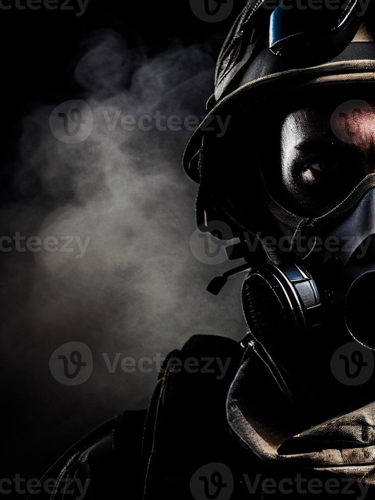 brandweerman schedel met masker en helm ai foto