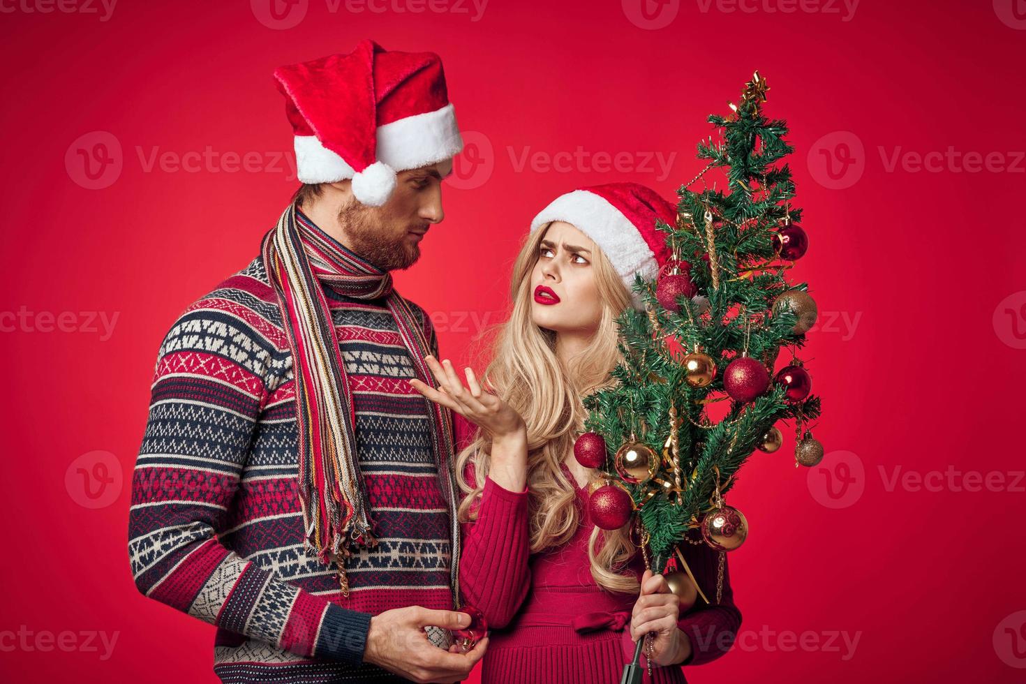 Mens en vrouw pret familie vakantie romance Kerstmis foto