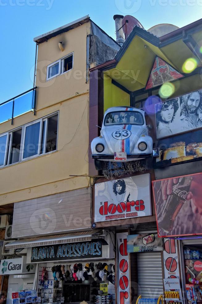 interessant origineel Turks straten en huizen in de stad van Alanya foto