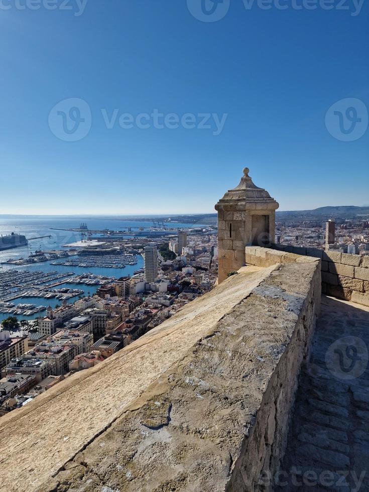 gezichtspunt kasteel van heilige Barbara Alicante stad visie hisoania mijlpaal foto