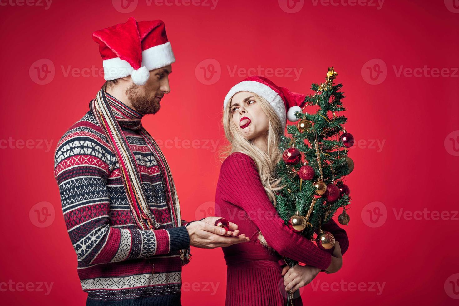 vrolijk jong paar vakantie nieuw jaar romance Kerstmis foto