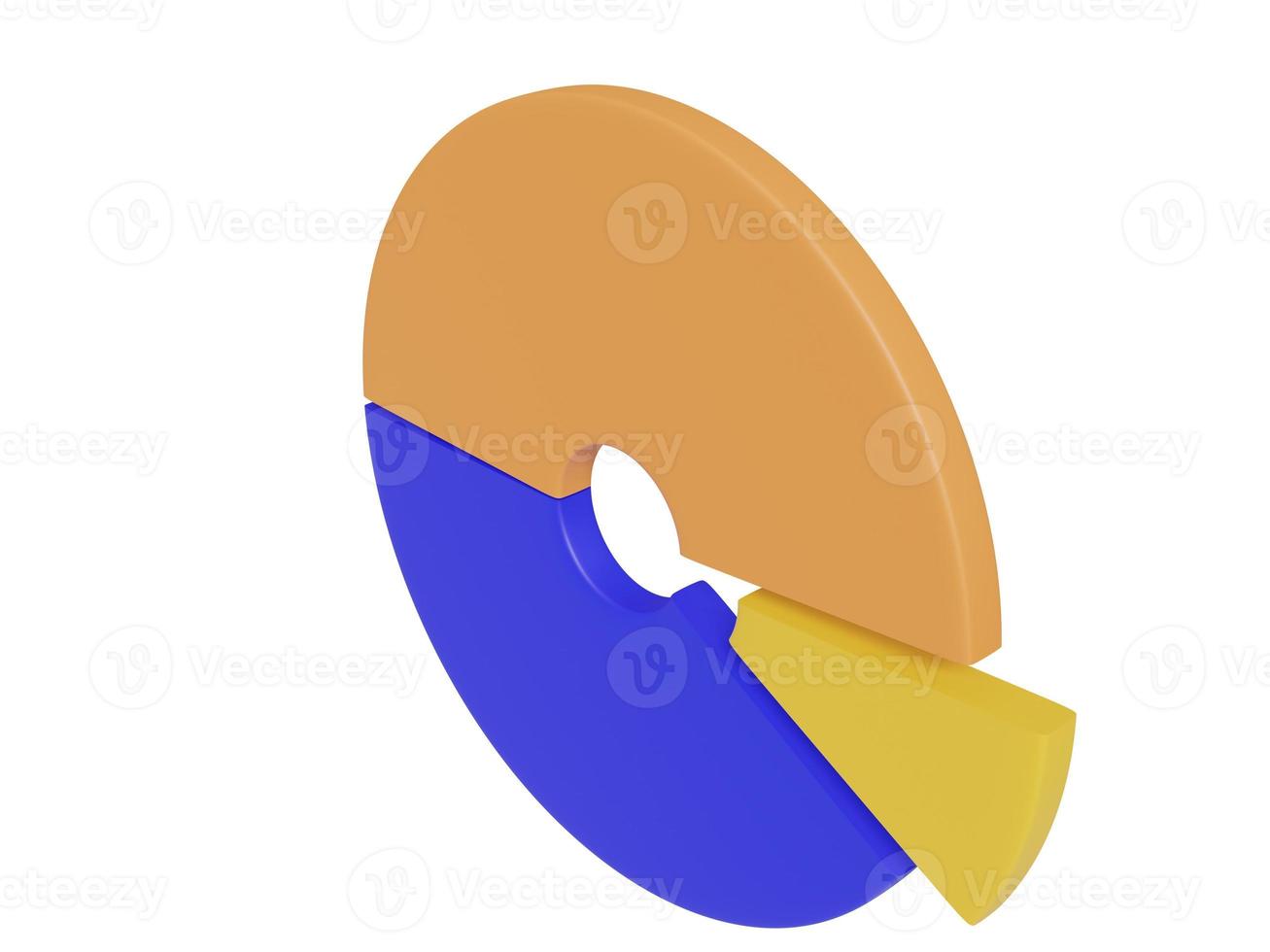 gekleurde ronde grafiek. 3d veroorzaken. foto