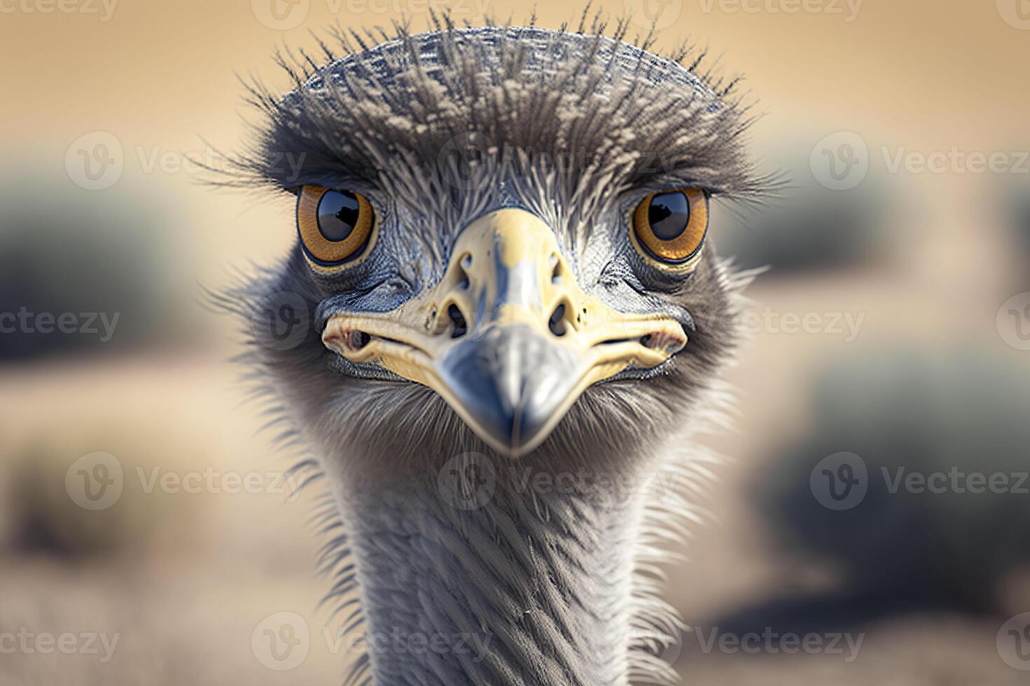 struisvogel detailopname. generatief ai. foto