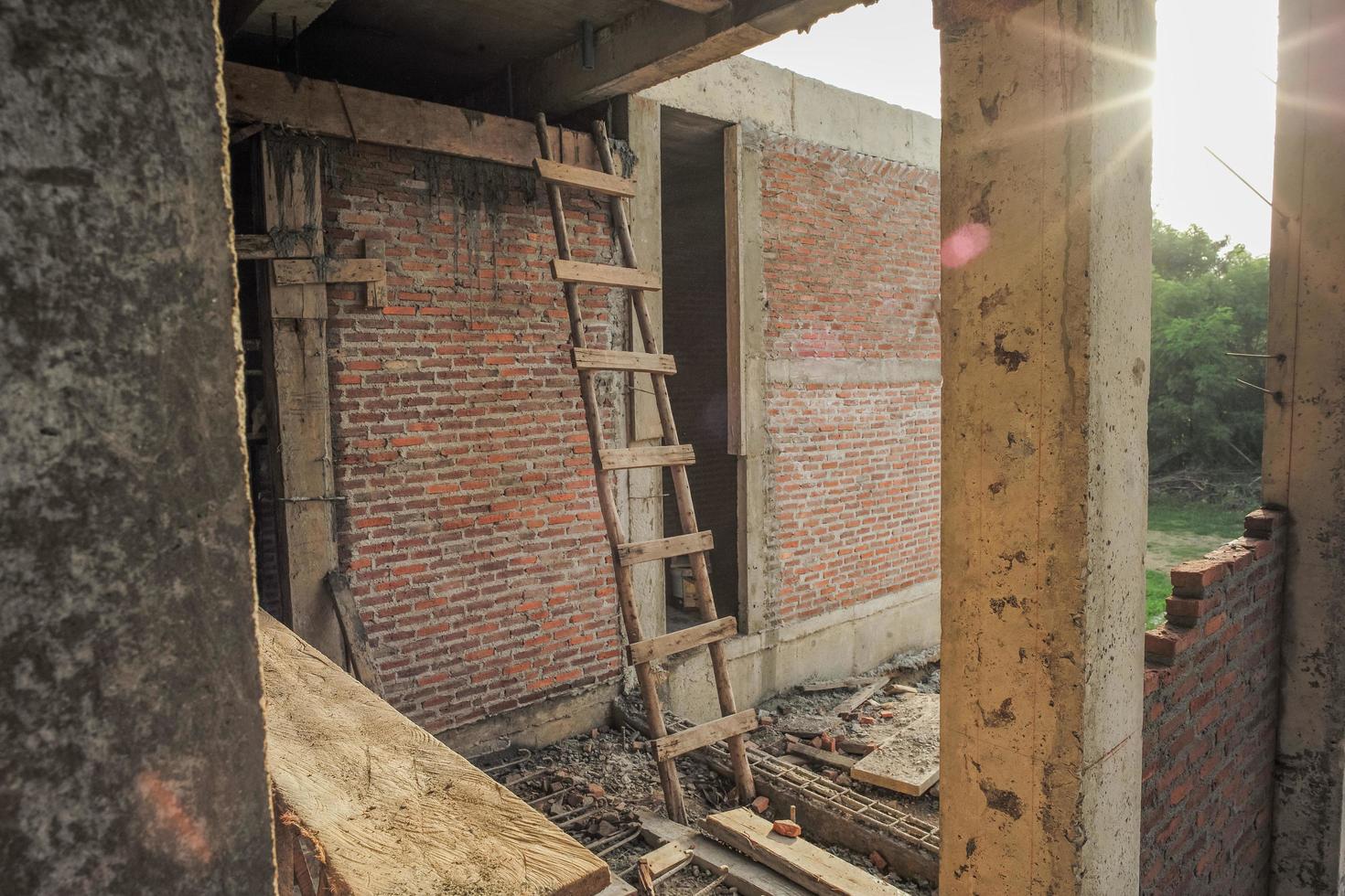 textuur en achtergrond van metselaar en betonnen muur foto