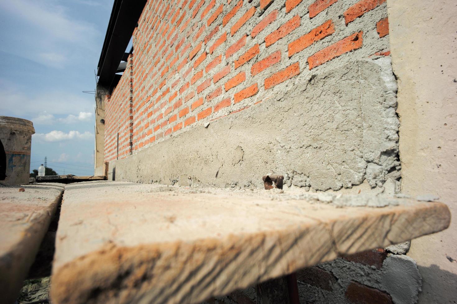 textuur en achtergrond van metselaar en betonnen muurstructuur foto